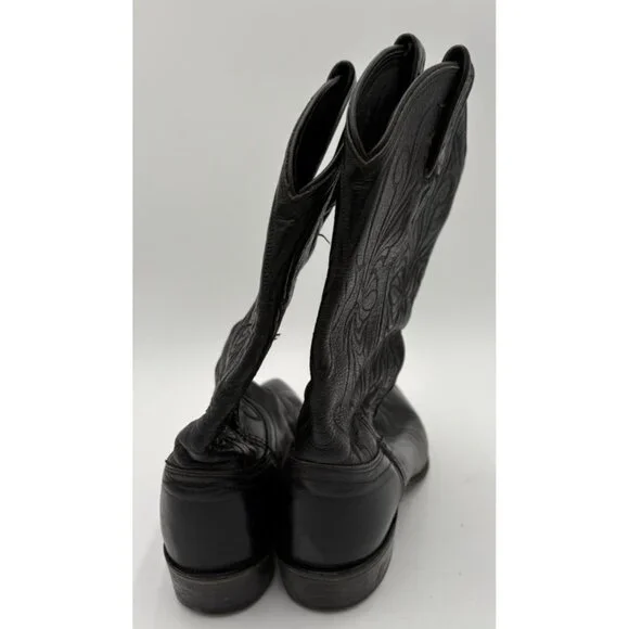 DAN POST Women's Cowboy Boots Black Snip On Pointed Toe Size 6M USA Great GUC - Picture 11 of 12